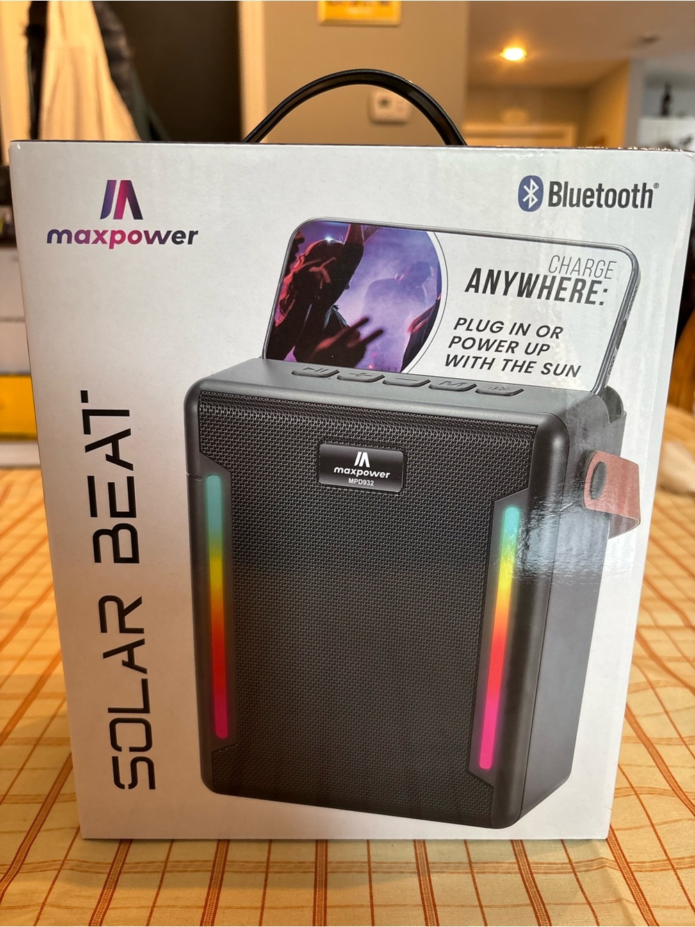 Maxpower Solar Beat Bluetooth Speaker with RGB Light Strips - Black